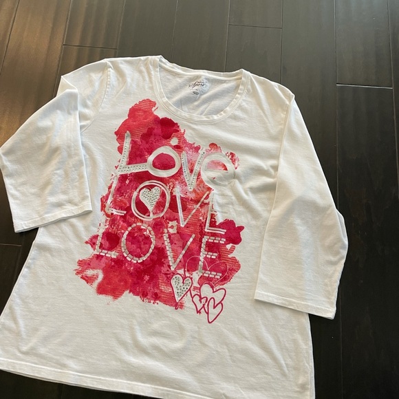 SOLD Style & Company two tee shirts. Red sparkle. - Picture 7 of 15